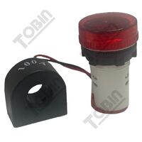 Ammeter-Voltmeter 22mm | 0-100A Current & 50-500VAC Voltage | Red Display | by Tobin