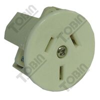 Panel Mount Unswitched Socket 10A | Flush Mount Design | White Color | by Tobin