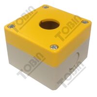 Pushbutton Enclosure Plastic | Single Hole Design | 51mm Depth | Yellow | by Tobin
