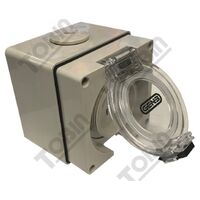 Surface Socket Outlet 3 Flat Pin 10A 250V | Autoswitch Functionality | Durable Industrial Design | by Tobin