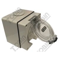 Surface Socket Outlet 3 Flat Pin 15A 250V | Autoswitch Functionality | Ideal for Industrial Use | by Tobin