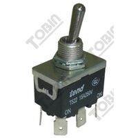 Toggle Switch 10A Double Pole DPDT | Metal Lever & Quick Connect | by Tobin