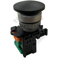 Pushbutton Mushroom Head Black | 1 N/O Contact | Easy Activation | by Tobin