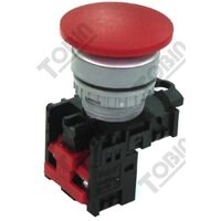 Pushbutton Mushroom Head Red | 1 N/C Contact | Easy Activation | Emergency Stop Function | by Tobin