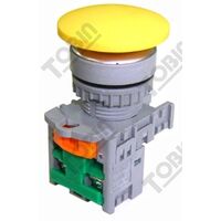 Pushbutton Mushroom Head Amber | 1 Normally Open Contact | High Visibility Design | by Tobin