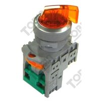 Selector Switch 2 Position Illuminated 24V | LED & Orange Actuator | N/O Contact | by Tobin