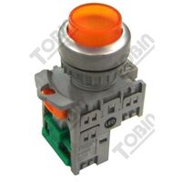 Pushbutton Ill Raised 240VAC LED Orange | 1 N/O Contact | Energy Efficient | by Tobin