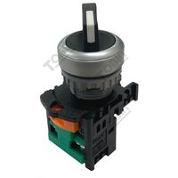 Selector Switch 2 Pos Spring Return | Black Finish | 1 N/O Contact | by Tobin