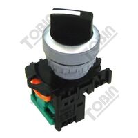 Selector Switch 2 Position Short Black | N/O Contact | Durable Design | by Tobin