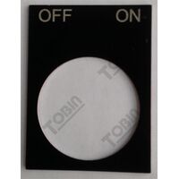 Legend Plate OFF-ON | Durable Plastic | Clear Labeling | Snap-in or Adhesive | by Tobin