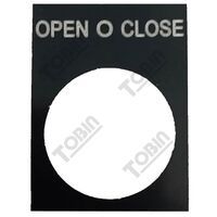 Pushbutton Legend Plate Open - O - Close | Durable Material | Easy Identification | Fits Standard Sizes | by Tobin