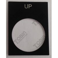 Pushbutton Legend Plate Up | Durable Plastic | Easy Installation | Safety Compliance | by Tobin