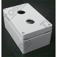 Pushbutton Enclosure Aluminium | Durable 2 Hole Design | 57mm Depth | by Tobin