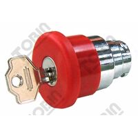 Mushroom Head Pushbutton Emergency Stop Key Release | Key Reset Mechanism | 22mm Mounting | by Tobin