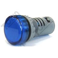 Pilot Light 22mm Hole LED | 12V AC/DC | Blue Indicator | Big LED for Clear Visibility | by Tobin