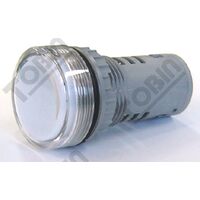 Pilot Light 22mm Hole | 24V AC/DC | Bright White LED | Big Indicator Light | by Tobin
