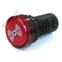 Buzzer Continuous with Light 12VAC/DC | Monobloc Design | 22mm Mounting Diameter | by Tobin