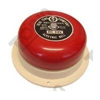 24VAC Red Surface Mount Warning Bell | 4 Inch Diameter | 86+ dB Sound Output | by Tobin