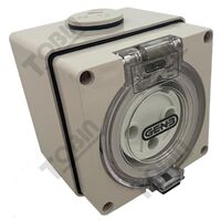 Surface Socket Outlet 3 Round Pin | 32A Current Rating | 250V Operation | Durable for Industrial Use | by Tobin