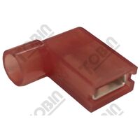 Red Female Quick Connect Terminal | 0.5-1.5mm Cable Compatibility | 90 Degree Angled Design | Fully Insulated | @Pack of 50 | by Tobin