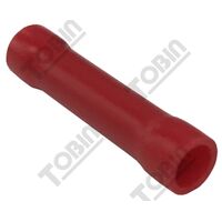 Butt Splice Red 0.5-1.5mm | 19A Rated | Insulated | Pack of 100 | by Tobin