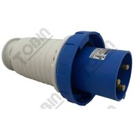 Straight Plug 63A 240VAC 2P+E | IP67 Rated | IEC 309 Compliant | Heavy Duty | by Tobin