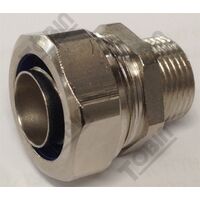 Conduit Fitting Straight 20mm | IP69 Rated | Nickel Plated Brass | by Tobin