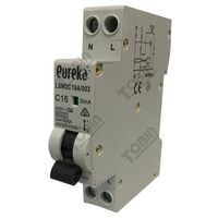 RCBO EUREKA 1 Pole Compact 16A C Curve 6kA 30mA | Earth Leakage Protection | Compact Design | by Tobin