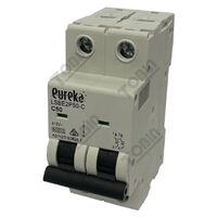 MCB EUREKA 2 Pole 50A C Curve Circuit Breaker | 6kA Breaking Capacity | by Tobin