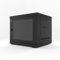 9RU Wall Mount Cabinet | Fully Assembled | Locking Door & Panels | Adjustable Rails | by SERVEREDGE