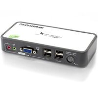 2-Port USB VGA Desktop KVM Switch | Audio Support & USB Hub 2.0 | Plug and Play | by SERVEREDGE