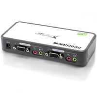 2-Port USB VGA Desktop KVM Switch | Audio Support & USB Hub 2.0 | Plug and Play | by SERVEREDGE