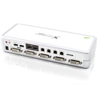4-Port USB DVI Desktop KVM Switch | Audio Support & USB Hub 2.0 | Includes Cables | by SERVEREDGE