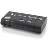 2-Port Slimline USB VGA Desktop KVM Switch | Includes Cables | Up to 1920x1440 Resolution | by SERVEREDGE