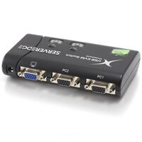 2-Port Slimline USB VGA Desktop KVM Switch | Includes Cables | Up to 1920x1440 Resolution | by SERVEREDGE