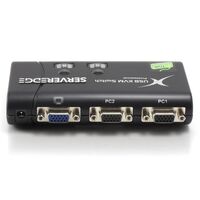 2-Port Slimline USB VGA Desktop KVM Switch | Includes Cables | Up to 1920x1440 Resolution | by SERVEREDGE