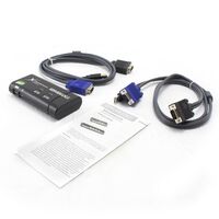 2-Port Slimline USB VGA Desktop KVM Switch | Includes Cables | Up to 1920x1440 Resolution | by SERVEREDGE