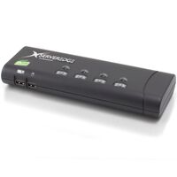 4-Port Slimline USB VGA Desktop KVM Switch | Includes Cables | Up to 1920x1440 Resolution | by SERVEREDGE