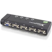 4-Port Slimline USB VGA Desktop KVM Switch | Includes Cables | Up to 1920x1440 Resolution | by SERVEREDGE