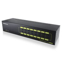 16-Port DVI USB KVM Combo Switch | Audio & Mic Support | USB Hub 2.0 | by SERVEREDGE