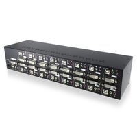 16-Port DVI USB KVM Combo Switch | Audio & Mic Support | USB Hub 2.0 | by SERVEREDGE