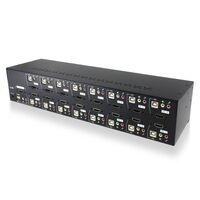 16-Port HDMI USB KVM Combo Switch | Audio & Mic Support | USB 2.0 Hub | 1080p Full HD | by SERVEREDGE