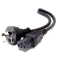2m Australian 3 Pin Mains Plug to IEC C15 | High Temperature Rated | Durable Construction | by SERVEREDGE