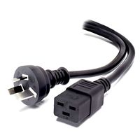 2m Aus 3 Pin Mains Plug to IEC C19 | High Current Power Cable | Durable Construction | by SERVEREDGE