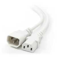 2m IEC C13 to IEC C14 Power Extension Cord | Flexible 2m Length | White Color | by SERVEREDGE