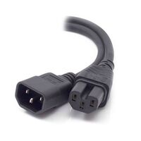 2m IEC C14 to IEC C15 High Temperature Power Cable | Male to Female Connectors | Ideal for Data Centers | by SERVEREDGE