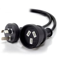 2m Aus 3 Pin Mains Power Extension | Male to Female | Black Color | by SERVEREDGE