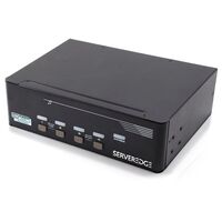 4-Port Dual Display DisplayPort KVM Switch | Audio Support | Hotkey Control | by SERVEREDGE