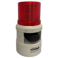 Warning Lite/Sound IP54 | 105dB Sound Output | Red 100mm | 24VDC | by Tobin