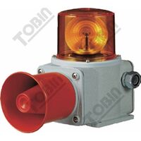 Warning Lite/Sound HD IP66 Amber 24VDC Electronic | Heavy-Duty LED Rotating Beacon | Integrated Sounder | by Tobin